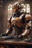 Placeholder: Photography Realistic HD Natural Beauty Steampunk classic mecha man as dj player