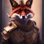 Placeholder: A steampunk soldier Armor wearing Fox,cyberpunk, character design,ultra realistic,shiny, smooth, studio quality, octane render, Surrealism, Triadic colour scheme,ambient lighting polaroid, 100mm