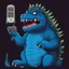 Placeholder: Godzilla as a muppet kawaii calling phone using a nokia