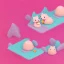 Placeholder: isometric clean art of two super cute baby kawaii style hedgehogs in love, soft lighting, soft pastel gradients, high definition, 3d icon clay render, blender 3d