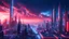 Placeholder: A landscape of a futuristic city at dawn, with blue tones and red neon lights. It has some clouds in the sky, cinematic, unreal engine, 4K UHD image, octane render, very intricated details