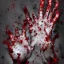 Placeholder: bloody handprints. background must be total white