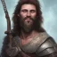 Placeholder: Portrait of Gradwulf the barbarian adventurer warrior. He is an unattractive man in his 30s with battle scars across his rough face. He wields a two-handed battle-axe.