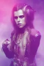 Placeholder: danish singer mø, high light , purple tones, steampunk