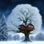 Placeholder: A giant tree the in the Winter With a giant treehouse in it