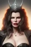 Placeholder: Kim Basinger as evil queen in black leather, busty, cleavage, curvy, angry, stern look. character design by cory loftis, fenghua zhong, ryohei hase, ismail inceoglu and ruan jia. unreal engine 5, artistic lighting, highly detailed, photorealistic, fantasy