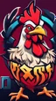 Placeholder: Create a bold and vibrant gaming logo featuring a chicken, with a dynamic composition, bright colors, and dynamic lighting