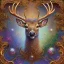 Placeholder: deer , 500 x 500 pixels, glitter gold, extremely detailed fractal , fractal gems, fractal crystals, gold glitter, digital oil painting , detailed art illustration, vibrant, cinematic, ornate, luxury, 8K polished in the style of Josephine Wall, Brian Froud.Thomas Kinkade