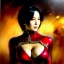 Placeholder: Drawing of beautiful face,'beautiful,Busty fit 'Ada Wong',intense stare, ancient skintight armor, balanciaga fashion clothe painting by gaston bussiere, greg rutkowski, yoji shinkawa, yoshitaka amano, tsutomu nihei, donato giancola, tim hildebrandt Oil on canvas, cinematic composition, extreme detail,fit full head inside picture,16k