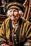 Placeholder: old woman captain of medival ship