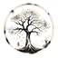 Placeholder: Tree of life in perfect circle , Chinese ink painting, white background