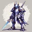 Placeholder: Knight of Early Dawn Coel in digimon ball point art style
