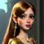 Placeholder: Alladin cartoon style, hyper detailed, strikingly beautiful young female, 12 years old, long ponytail, ginger hair, green eyes, medium freckles, full lips, micro top, black leather armour, full body, full face, tiny breasts, full frame, athletic, centered camera, ignore NSFW, thong, camel toe, petite