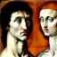 Placeholder: portrait of a couple male and female Michelangelo style