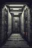 Placeholder: background, abandoned elevator tunnel inside laboratory bunker for asset video game pixel art 2D view, platformer, tileset no need of bottom and up only left and right walls are needed