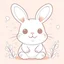 Placeholder: create cute rabbit outlined clear line art with background