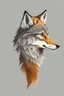Placeholder: Half wolf half fox, vectorized, 2D, 8k, white background