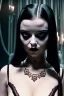 Placeholder: mdjrny-v4 style, wednesday addams in sexy lingerie, horror film by tim burton, cinematic lighting, Hyperrealism, 8k uhd