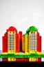 Placeholder: Two buildings side by side built out of legos, the buildings both are the shape of the capital letter B