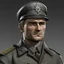 Placeholder: German ww2 late twenties with stubble tank commander in grey uniform realistic digital art