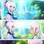 Placeholder: Clear focus, 8k, beautiful lighting, vibrant colors, Elf, White hair, ponytail, hair in between the eyes,