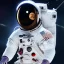 Placeholder: Astronaut, outer space, moon, stars, spaceship, beautiful, black, blue, purple, pink, masterpiece, expert, 8K, hyperrealism, sharp focus, cinematic lighting