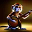 Placeholder: wiremesh rendering of a monkey playing a banjo