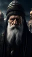 Placeholder: Full HD,8K,Islamic,Luxury,Beautiful,Gigantic,Fantasy World,Clear View,old face,scary like a witch,,white beard,one blind eye,Accurate Details,Black Robe,Headdress,Background,palace