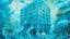 Placeholder: A blue underwater squid themed hospital painted by Qiu Ying