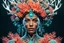 Placeholder: woman 3D rendering of an impressively detailed and complex hyper-realistic "coral": front view, colorful, antlers, rainforest, tribalism, detailed flowers, shamanism, cosmic fractals, dystopian, octane rendering, post-production 8k, dendritic, artstation: award-win : Professional Portrait: Atmospheric: Powerful: Fantastic: Clarity: 16k: Ultra Quality: Astounding: Brightness: Stunning Colors: Stunning Depth