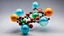 Placeholder: ethylene molecule space-filling model, colour-coded atoms, beautiful composition, exquisite detail, unusual, 80mm lens