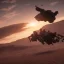 Placeholder: Armored Core machine robot fights another Armored Core fly in the sky in the desert with the ocean where you can see the space in the sky with the twilight on the horizon, 4k resolution