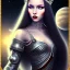 Placeholder: black long hair with black eyes queen lady top under the Stars