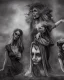 Placeholder: the three blind witches, portraits, Greek mythology, passing the eyeball between them, 8k resolution concept art, dynamic lighting, intricately detailed, hyperdetailed, gothic, creepy, unsettling, disfigured