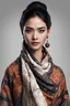 Placeholder: Buatkan karakter seorang wanita yang sedang berdiri tegap,berjilbab hitam, bermata hitam sipit, hidungnya mancung, alis nya tebal, bibirnya tebal, wanita tersebut memiliki tinggi badan 155 cm berat badan 50kg warna kulitnya putih, wanita itu sangat pandai, berusia 30 tahun, wanita tersebut menggunakan kemeja batik, dan menggunakan rok panjang berwarna hitam