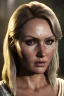 Placeholder: Camilla luddington face, big busty hitomi tanaka, texture skin,Crystal yellow eyes, long white hair, wearing The Lara Croft, realistic, 4k, intricate, best quality, fog particles, fire particles, octane render, vray, sword fire, rain