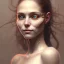 Placeholder: epic portrait of a beautiful girl with an unnaturally wide smile, horror smile, sharp focus, beautiful!, dewy skin, ethereal, painting, concept art, warm lighting, greg rutkowski