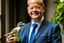 Placeholder: chancellor Olaf Scholz next to a dove, holding an olive branch