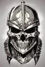 Placeholder: WARRIOR skull helmet, comic style, portrait