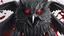 Placeholder: a Black shield evil Owl with fangs, bloodshot eyes, blood, horror, that looks into the camera, hyperrealistic, extremely detailed, 8 THOUSANDS mystical, trending on artstation, sharp focus, studio photo,Halloween Alchemist , high voltage, thunder light,closeup, proactive scene, provocative moving, action pose, modern and futuristic HD colored black and red decor beautiful black empty in a high voltage pumpkin, double exposure, halo, perfect composition, highly detailed,