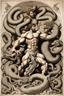 Placeholder: Hercules fighting the hydra in the style of alchemical art