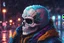 Placeholder: Sans in 8k cartoon artstyle, pixel them, neon effect, close picture, rain, fantasy world, intricate details, highly detailed, high details, detailed portrait, masterpiece,ultra detailed, ultra quality