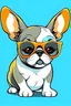 Placeholder: french bulldog in sunglasses drink cocktail cartoon