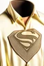 Placeholder: Men's Superman's Zeta1 Winter Dress Shirt elegant inspired by Superman's emblem design beige tones with dual color on a white background, product catalog photography, soft spot lighting, depth of field, 4k –ar 3:5 –q 2