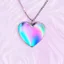 Placeholder: iridescent metallic heart neckless