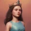 Placeholder: girl, cute, beautiful, water queen, crown on head, waves, close up portrait by Greg Rutkowski