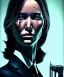 Placeholder: Female John wick, full body, bokeh, hyper realistic