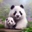 Placeholder: pixar art style of a mega cute and fluffy baby panda in natural environment, vivid color, full body, by mobeius, au naturel, hyper detailed, digital art, trending on artstation, cinematic lighting, studio quality, smooth render, unreal engine, octane render, art style by klimt and nixeu and ian sprigger and wlop and krenz cushart