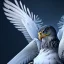 Placeholder: portrait of a bird of prey, feathers, extremely sharp detail, finely tuned detail, ultra high definition, 8k resolution, dynamic lighting, unreal engine 5, ultra sharp focus, mountains, winter landscape, background trees