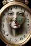 Placeholder: a realistic painting of clocks, by jaques louis david, mixed media, textured, anatomically correct, beautiful perfect face, green eyes, sharp focus, highly detailed